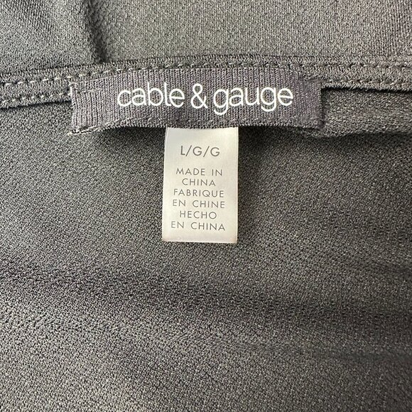 Cable‎ & Gauge Women's V-Neck Grommet Detail 3/4 Sleeve Top, Size Large, Black - Picture 8 of 10